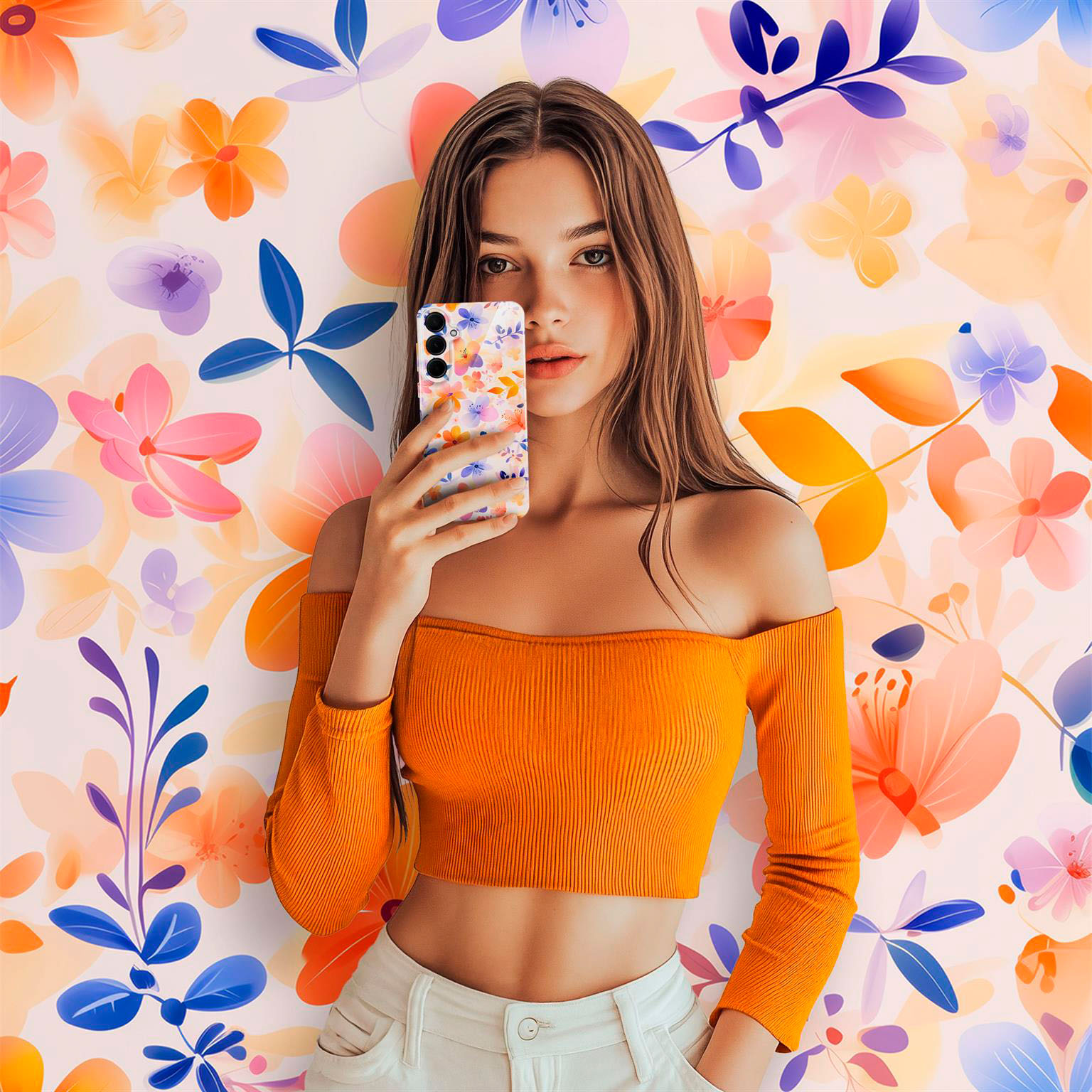 ONEFLOW Flower Cover Samsung Galaxy A35 5G Blumen Muster – Weiteres Produktbild 2