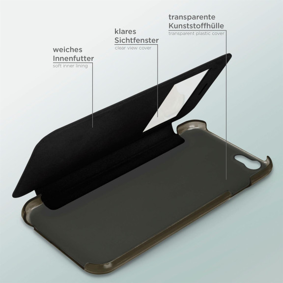 moex Focus Case für iPhone 6s – Klapphülle mit Sichtfenster – Handytasche mit Rundumschutz – Weiteres Produktbild 4