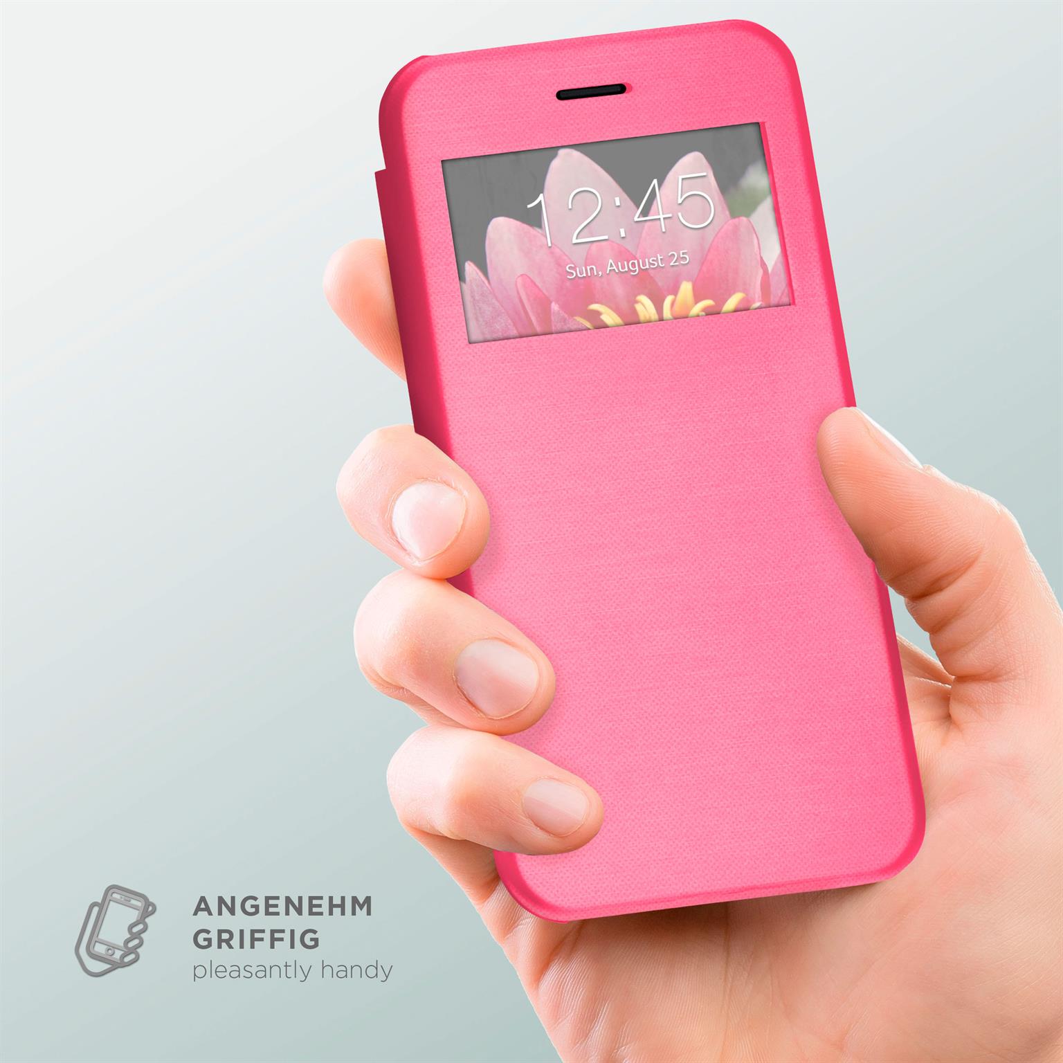 moex Focus Case für iPhone 8 Plus – Klapphülle mit Sichtfenster – Handytasche mit Rundumschutz – Weiteres Produktbild 3