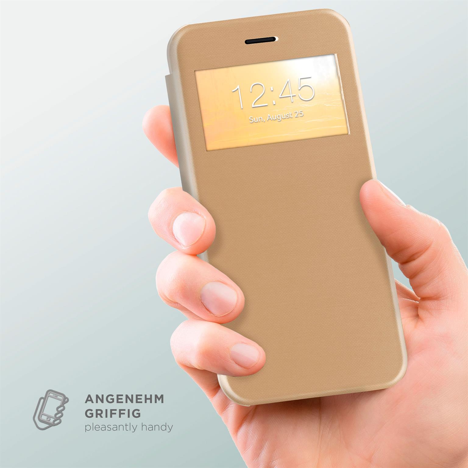 moex Focus Case für iPhone 8 – Klapphülle mit Sichtfenster – Handytasche mit Rundumschutz – Weiteres Produktbild 3
