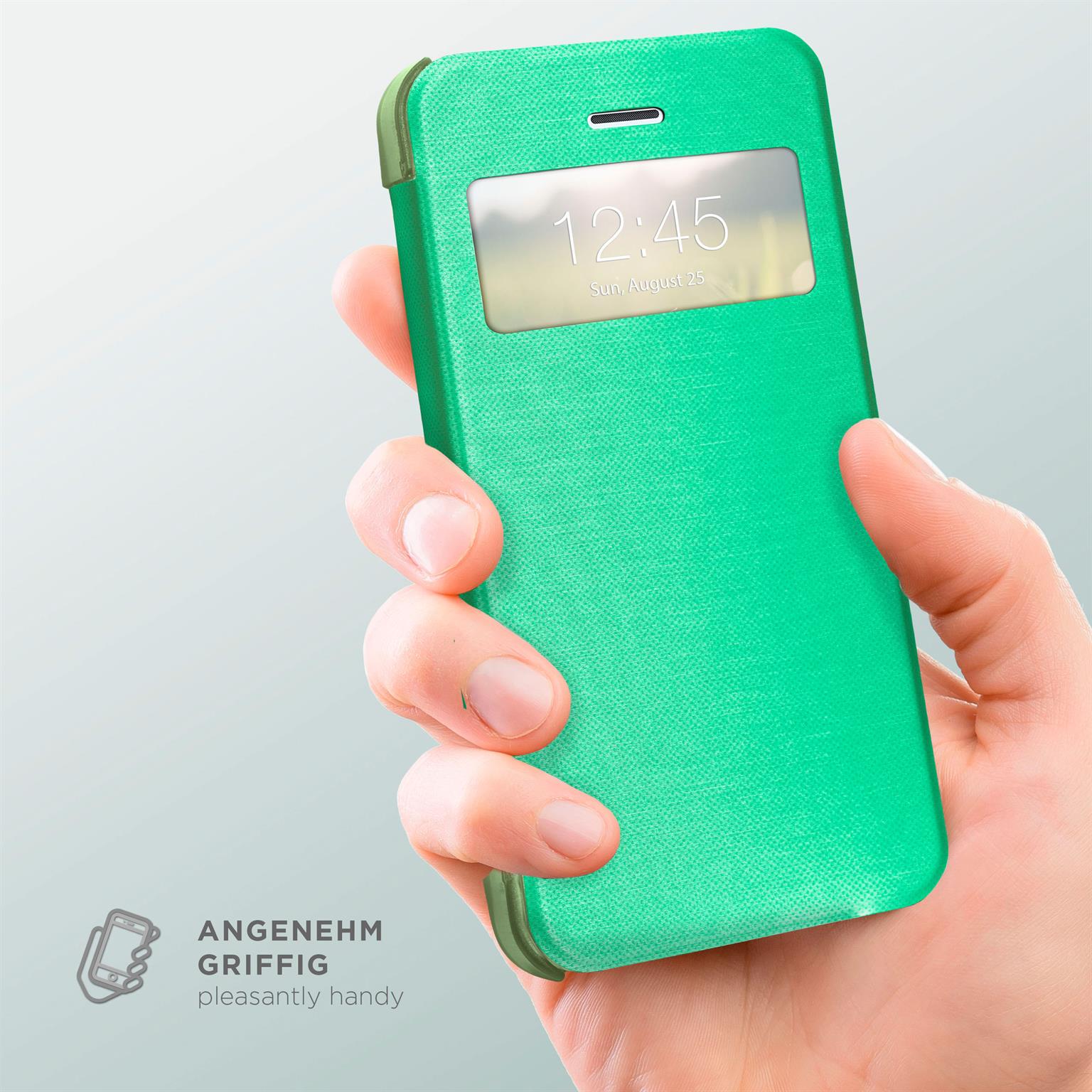 moex Focus Case für iPhone SE (2016) – Klapphülle mit Sichtfenster – Handytasche mit Rundumschutz – Weiteres Produktbild 3