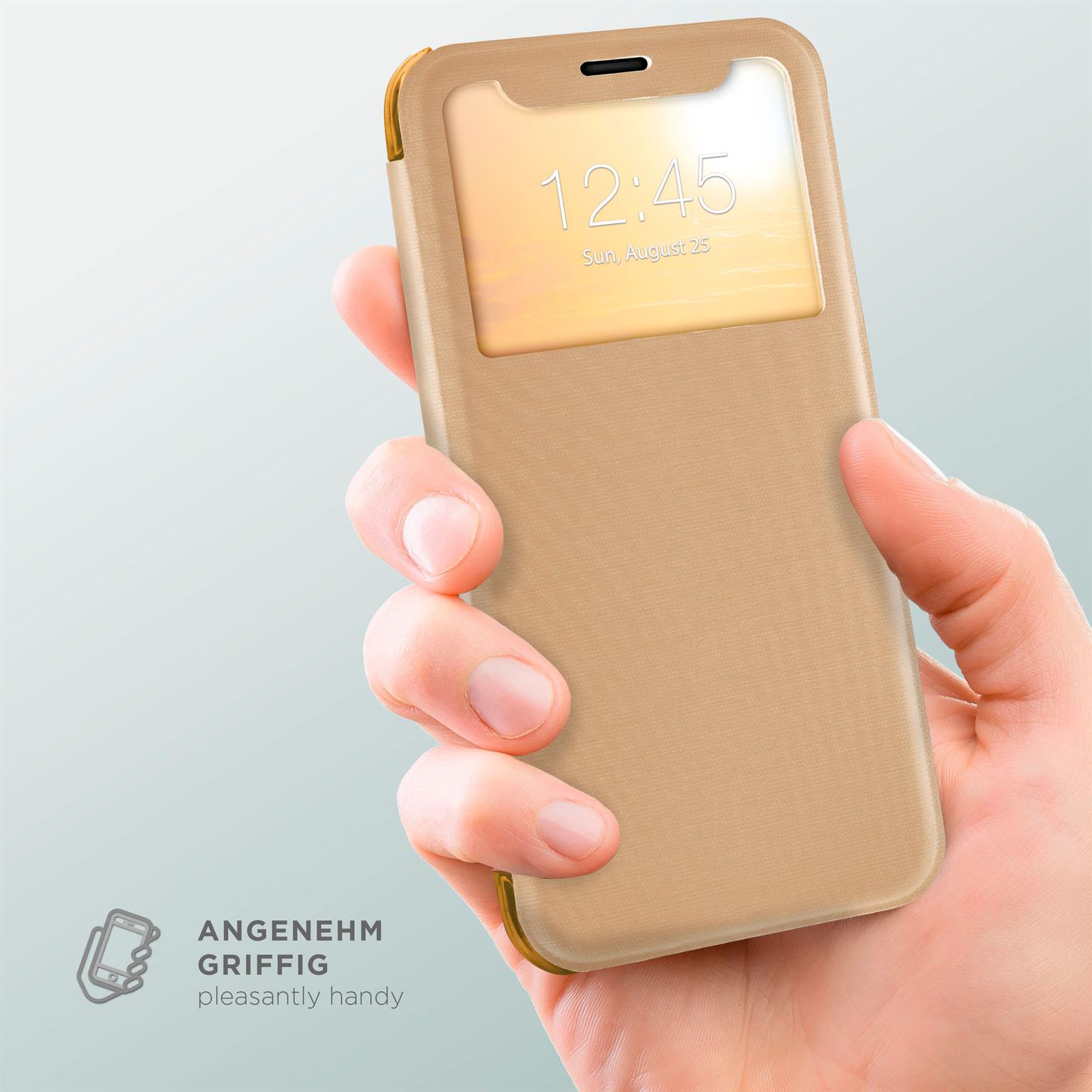 moex Focus Case für iPhone XS – Klapphülle mit Sichtfenster – Handytasche mit Rundumschutz – Weiteres Produktbild 3