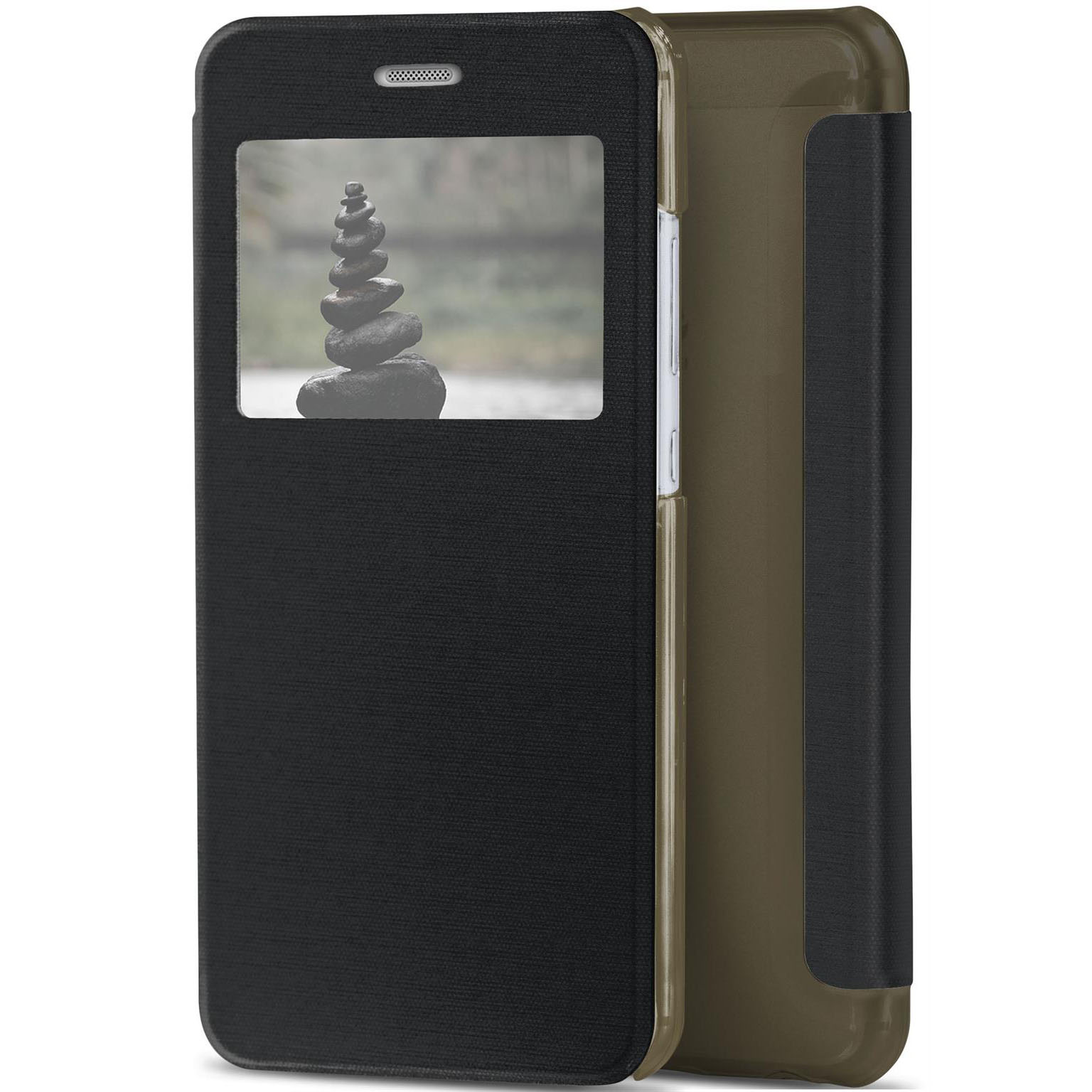 moex Focus Case für Huawei P10 – Klapphülle mit Sichtfenster – Handytasche mit Rundumschutz Hauptbild