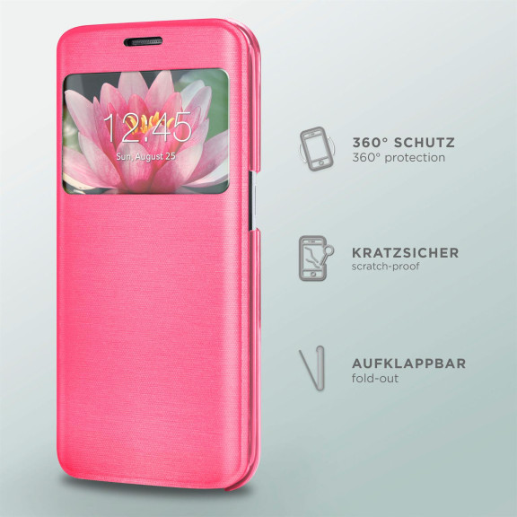 moex Focus Case für Samsung Galaxy S6 Edge – Klapphülle mit Sichtfenster – Handytasche mit Rundumschutz – Weiteres Produktbild 2