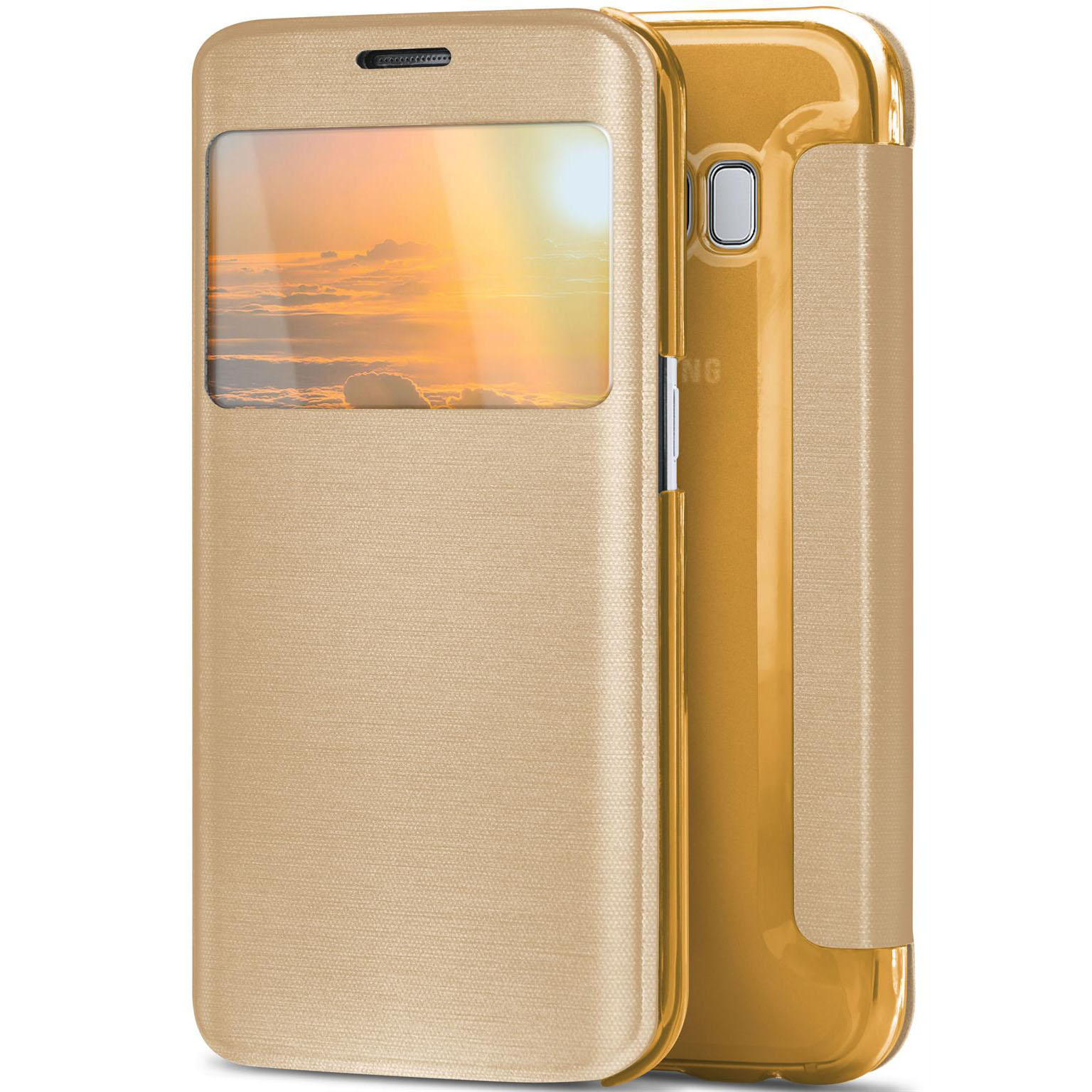 moex Focus Case für Samsung Galaxy S8 Plus – Klapphülle mit Sichtfenster – Handytasche mit Rundumschutz – undefined