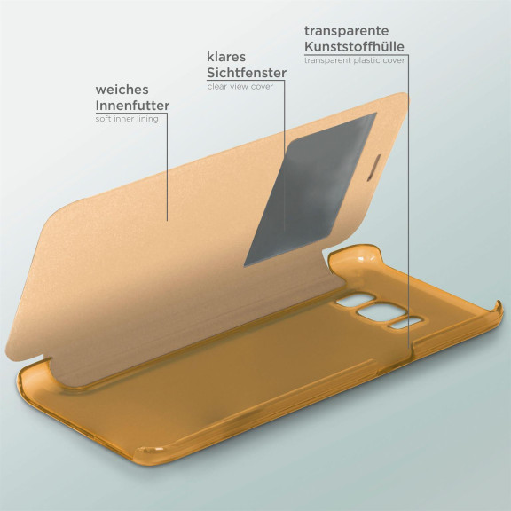 moex Focus Case für Samsung Galaxy S8 Plus – Klapphülle mit Sichtfenster – Handytasche mit Rundumschutz – Weiteres Produktbild 4