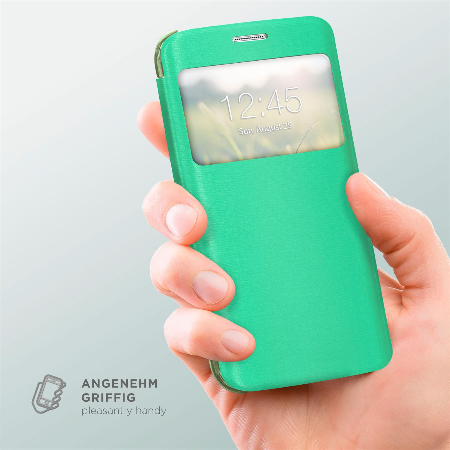 moex Focus Case für Samsung Galaxy S8 Plus – Klapphülle mit Sichtfenster – Handytasche mit Rundumschutz – Weiteres Produktbild 2