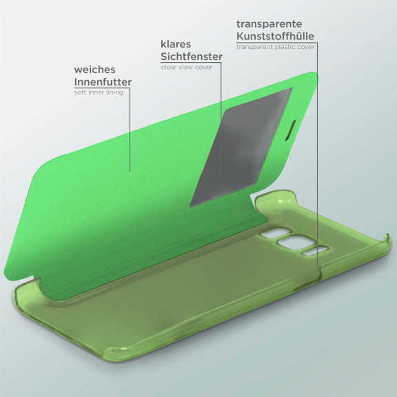 moex Focus Case für Samsung Galaxy S8 Plus – Klapphülle mit Sichtfenster – Handytasche mit Rundumschutz – Weiteres Produktbild 4