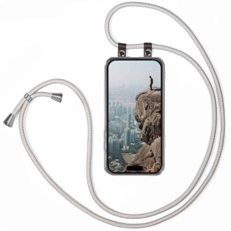 moex Free Spirit iPhone 18 Pro Max Hülle mit Band abnehmbar – Hellgrau