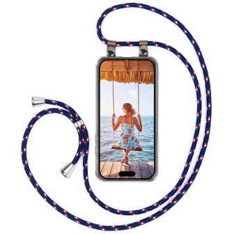 moex Free Spirit iPhone 18 Pro Hülle mit Band abnehmbar – Blau Weiss Rot