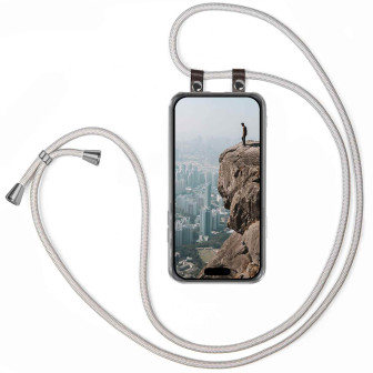 moex Free Spirit iPhone 18 Pro Hülle mit Band abnehmbar – Hellgrau