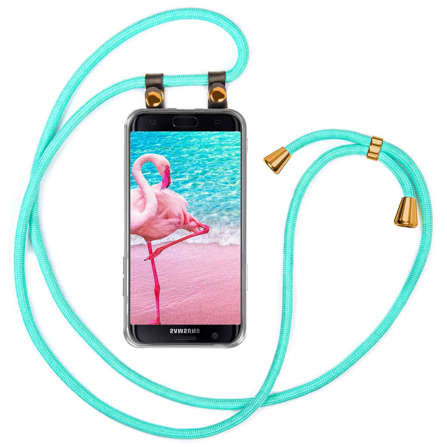 moex Free Spirit Samsung Galaxy S7 Edge Hülle mit Band abnehmbar – Mint Türkis