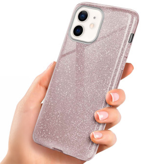 ONEFLOW Glitter Case iPhone 12 mini mit Glitzer Look – Gloss - Rosé