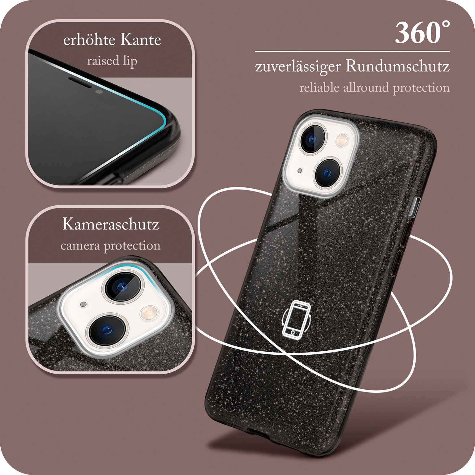 ONEFLOW Glitter Case iPhone 13 mit Glitzer Look – Weiteres Produktbild 5