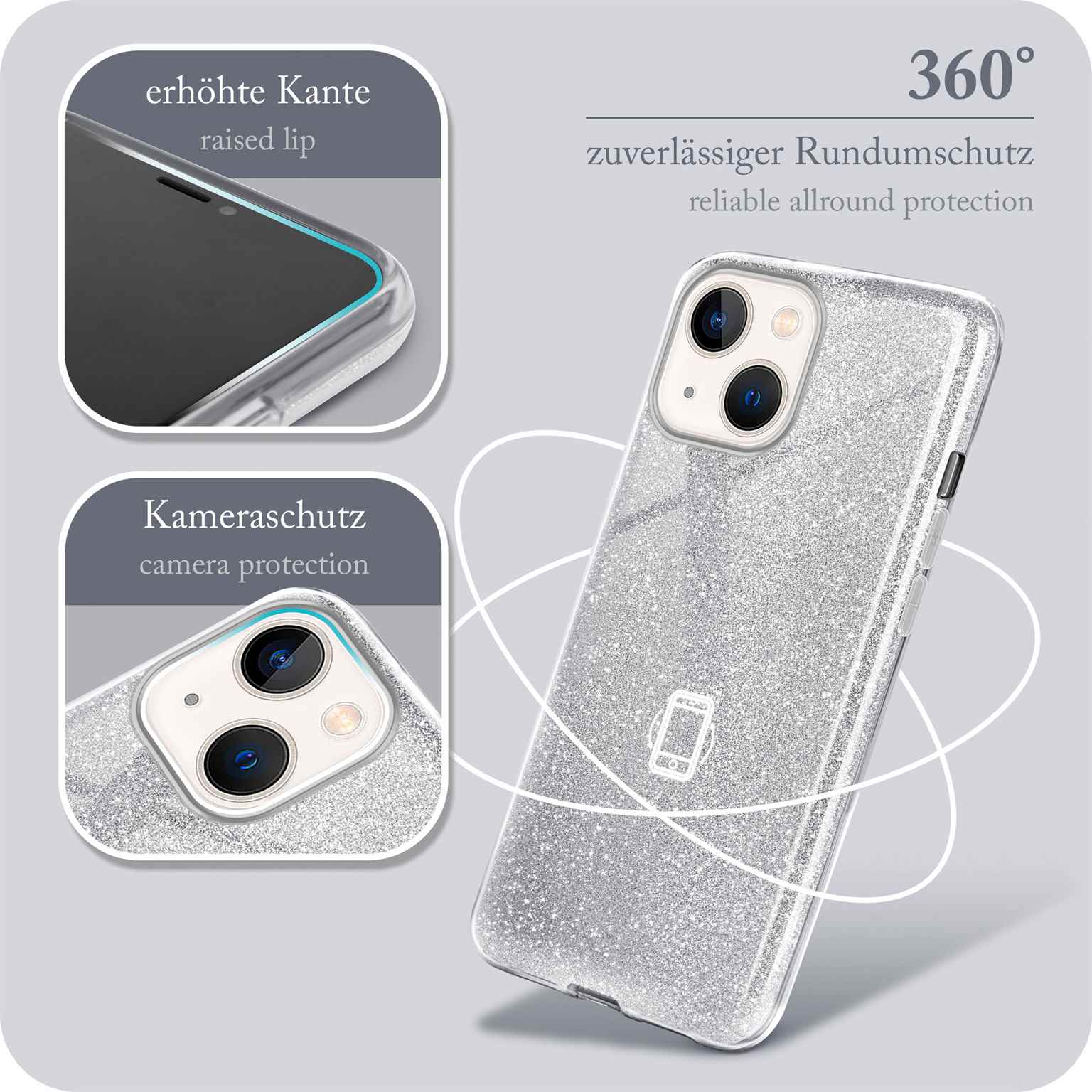 ONEFLOW Glitter Case iPhone 13 mit Glitzer Look – Weiteres Produktbild 5