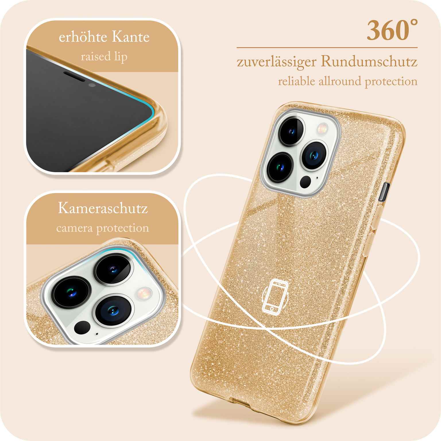 ONEFLOW Glitter Case iPhone 13 Pro mit Glitzer Look – Weiteres Produktbild 5