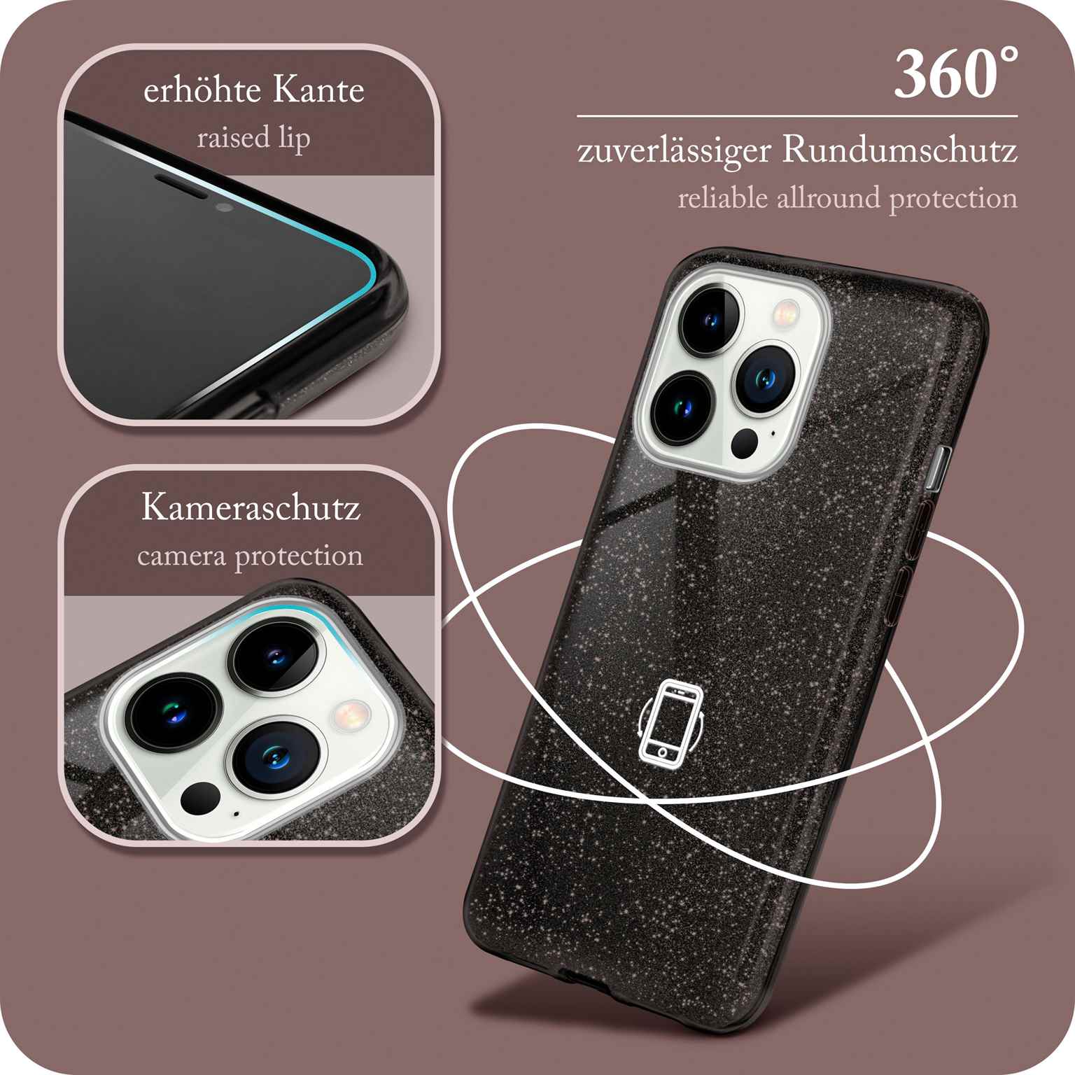 ONEFLOW Glitter Case iPhone 13 Pro mit Glitzer Look – Weiteres Produktbild 5