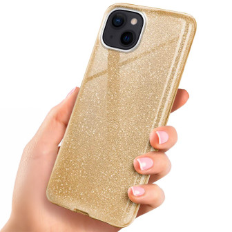 ONEFLOW ONEFLOW Glitter Case iPhone 14 Plus mit Glitzer Look – Shine - Gold