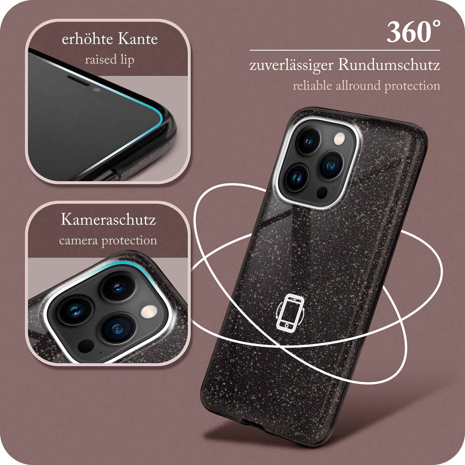 ONEFLOW Glitter Case iPhone 14 Pro mit Glitzer Look – Weiteres Produktbild 5