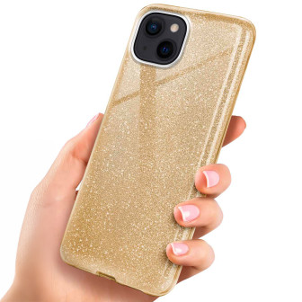 ONEFLOW ONEFLOW Glitter Case iPhone 15 mit Glitzer Look – Shine - Gold