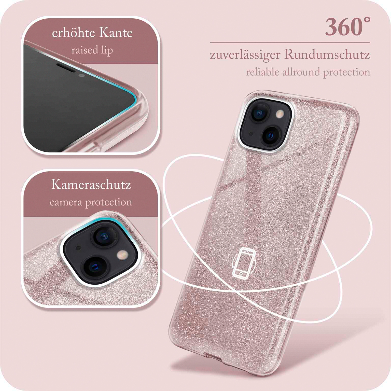 ONEFLOW Glitter Case iPhone 15 mit Glitzer Look – Weiteres Produktbild 5
