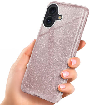 ONEFLOW Glitter Case iPhone 16 Plus mit Glitzer Look – Gloss - Rosé