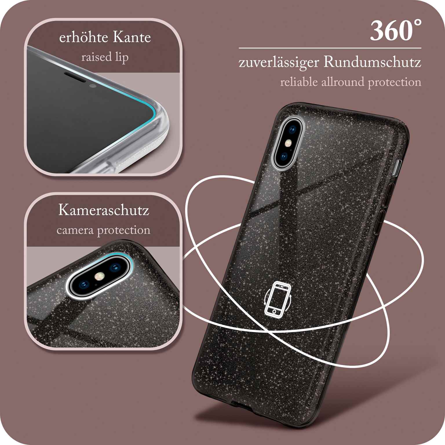 ONEFLOW Glitter Case iPhone X mit Glitzer Look – Weiteres Produktbild 4