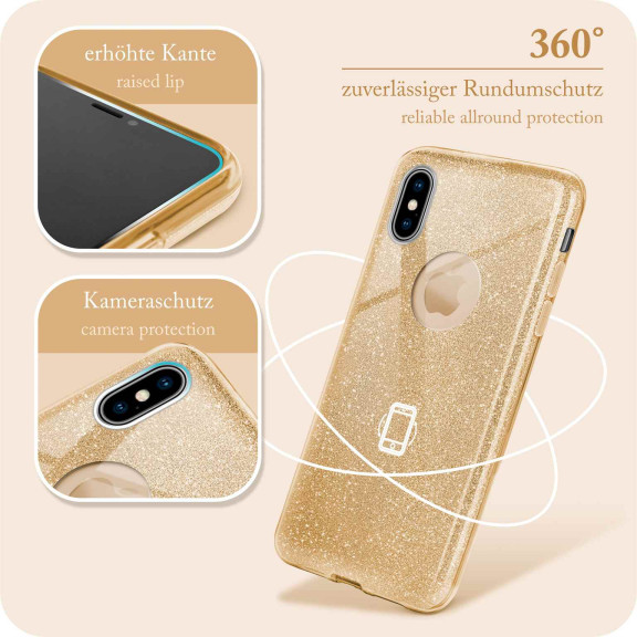 ONEFLOW Glitter Case iPhone XS mit Glitzer Look – Weiteres Produktbild 5