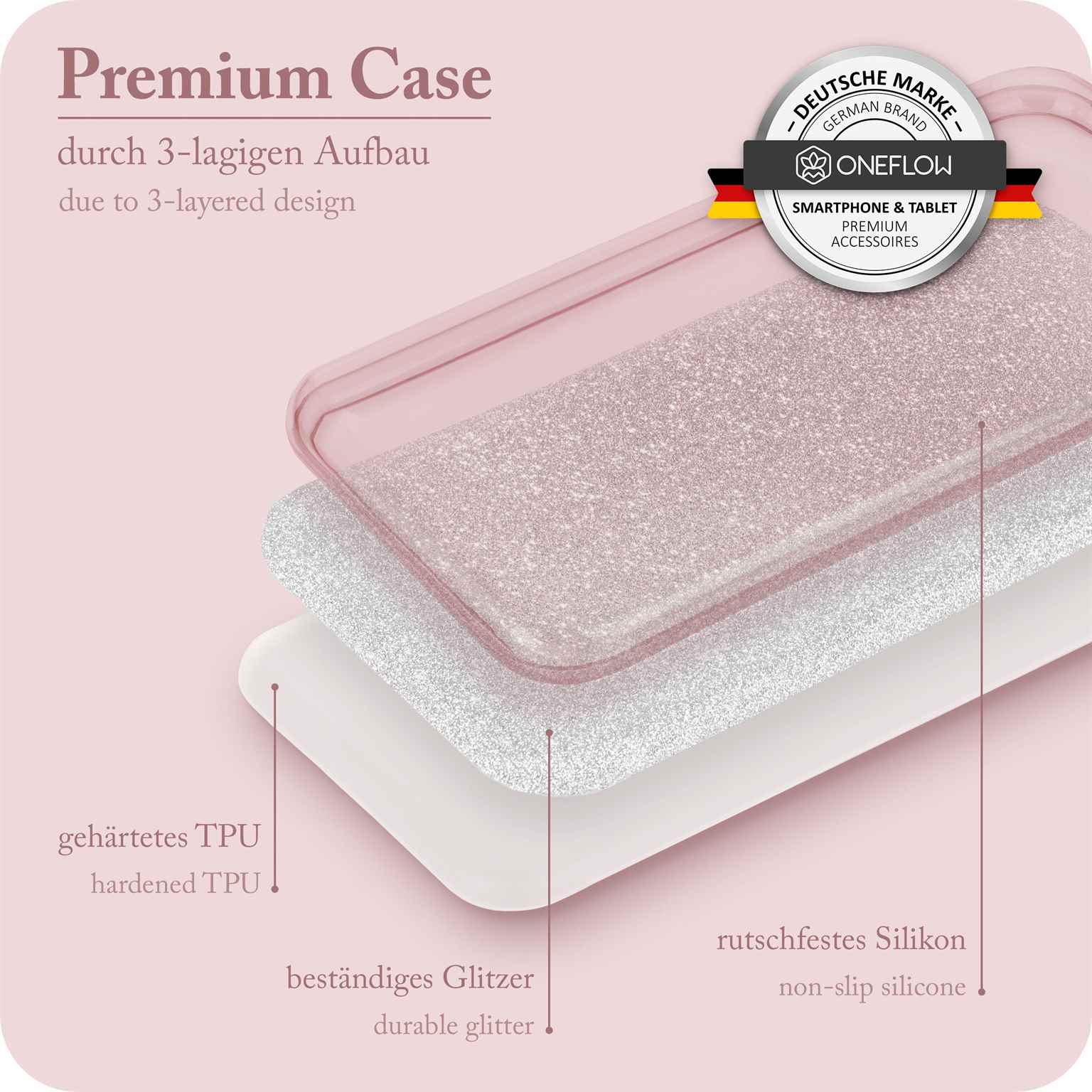 ONEFLOW Glitter Case iPhone XS mit Glitzer Look – Weiteres Produktbild 3