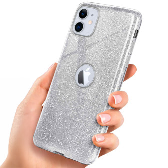 ONEFLOW Glitter Case iPhone 11 mit Glitzer Look – Sparkle-Silver