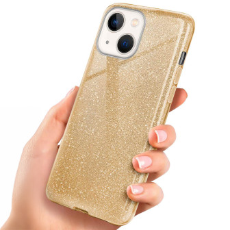 ONEFLOW Glitter Case iPhone 13 mini mit Glitzer Look – Shine-Gold
