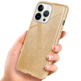 ONEFLOW ONEFLOW Glitter Case iPhone 13 Pro Max mit Glitzer Look – Shine-Gold