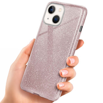 ONEFLOW ONEFLOW Glitter Case iPhone 13 mit Glitzer Look – Gloss-Rosé