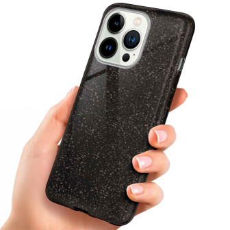 ONEFLOW Glitter Case iPhone 13 Pro mit Glitzer Look – Glamour-Black