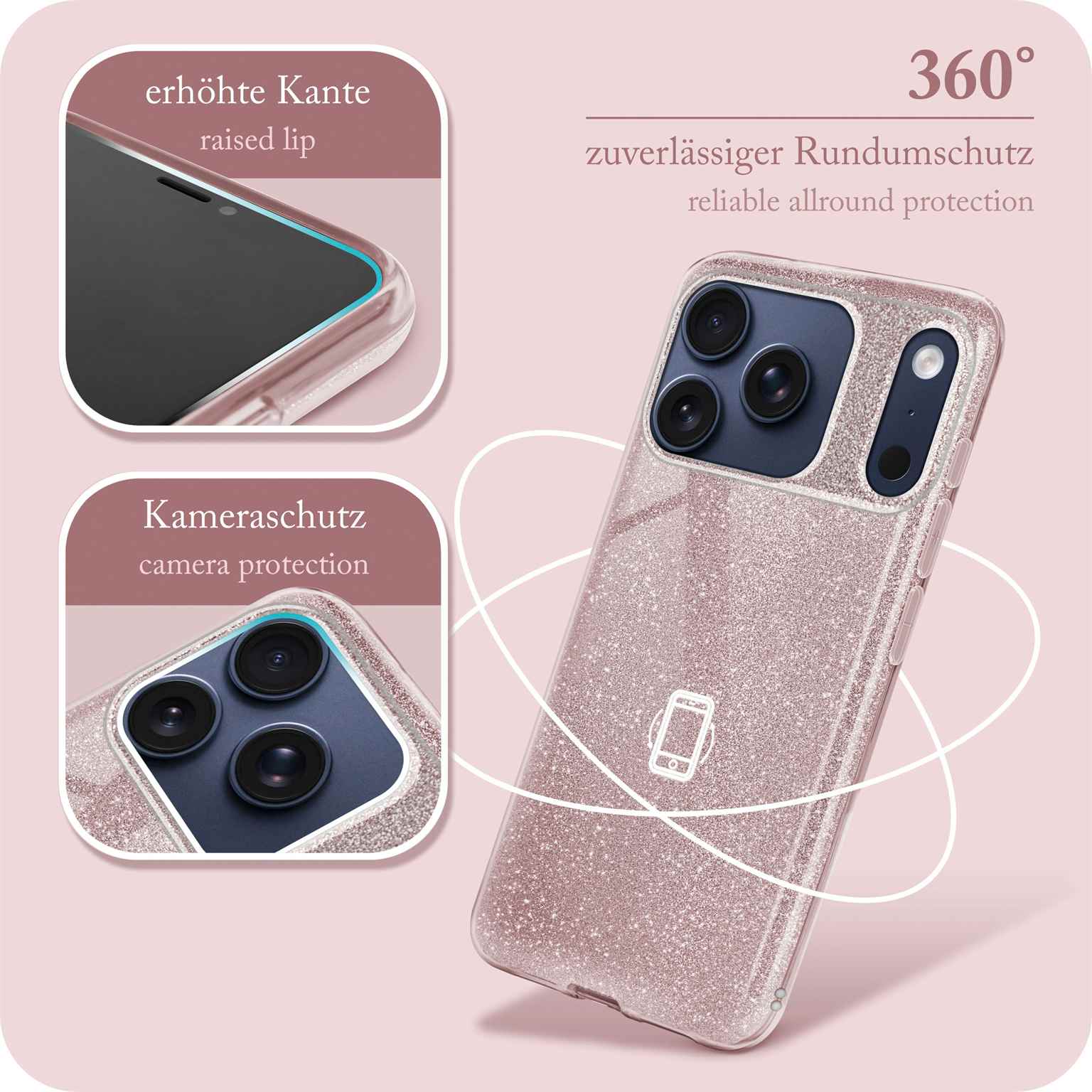 ONEFLOW Glitter Case iPhone 17 Pro mit Glitzer Look – Weiteres Produktbild 5 ONEFLOW Glitter Case iPhone 17 Pro mit Glitzer Look – Weiteres Produktbild 5