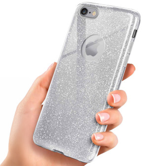 ONEFLOW Glitter Case iPhone 6s mit Glitzer Look – Sparkle-Silver