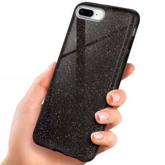 ONEFLOW Glitter Case iPhone 8 Plus mit Glitzer Look – Glamour-Black
