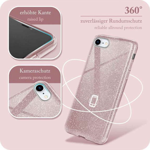 ONEFLOW Glitter Case iPhone SE (2020) mit Glitzer Look – Weiteres Produktbild 5