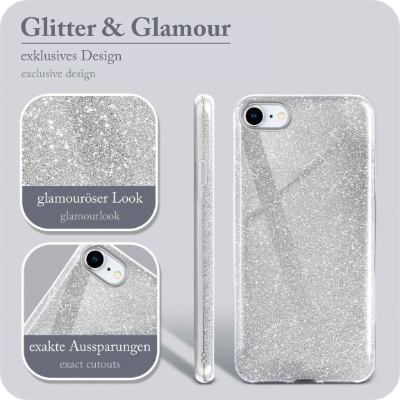 ONEFLOW Glitter Case iPhone SE (2020) mit Glitzer Look – Weiteres Produktbild 2