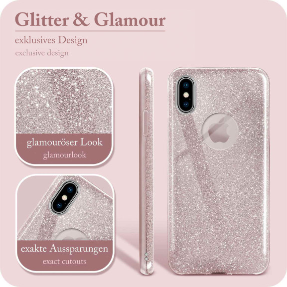 ONEFLOW Glitter Case iPhone XS mit Glitzer Look – Weiteres Produktbild 2