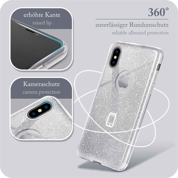 ONEFLOW Glitter Case iPhone XS mit Glitzer Look – Weiteres Produktbild 5