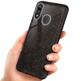 ONEFLOW Glitter Case Huawei P20 Lite mit Glitzer Look – Glamour-Black