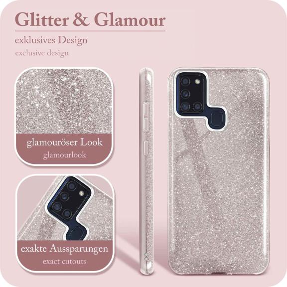 ONEFLOW Glitter Case Samsung Galaxy A21s mit Glitzer Look – Weiteres Produktbild 2
