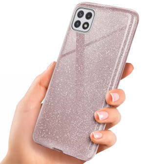 ONEFLOW Glitter Case Samsung Galaxy A22 5G mit Glitzer Look – Gloss-Rosé