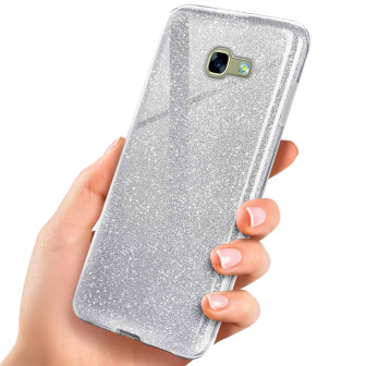 ONEFLOW Glitter Case Samsung Galaxy A3 (2017) mit Glitzer Look – Sparkle-Silver