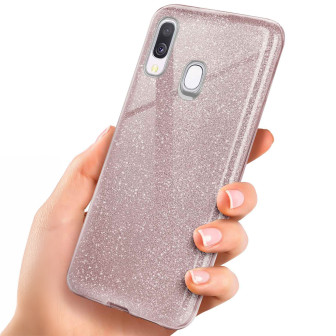ONEFLOW Glitter Case Samsung Galaxy A40 mit Glitzer Look – Gloss-Rosé