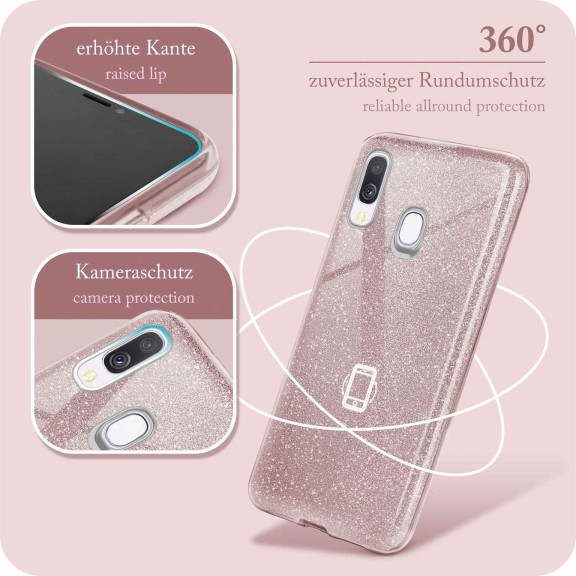ONEFLOW Glitter Case Samsung Galaxy A40 mit Glitzer Look – Weiteres Produktbild 5