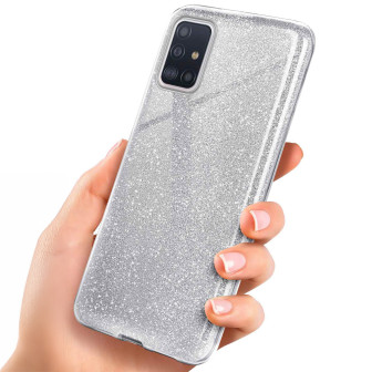 ONEFLOW ONEFLOW Glitter Case Samsung Galaxy A51 mit Glitzer Look – Sparkle-Silver