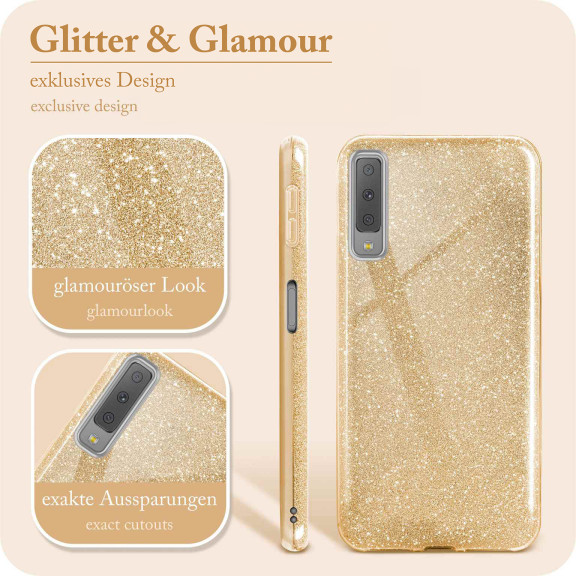 ONEFLOW Glitter Case Samsung Galaxy A7 (2018) mit Glitzer Look – Weiteres Produktbild 2