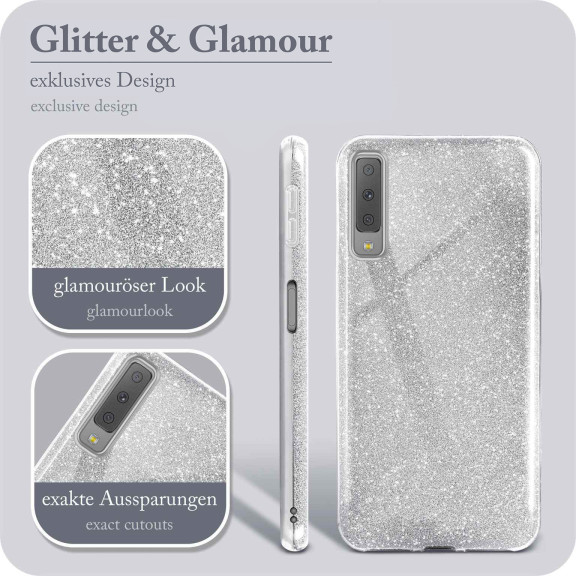 ONEFLOW Glitter Case Samsung Galaxy A7 (2018) mit Glitzer Look – Weiteres Produktbild 2